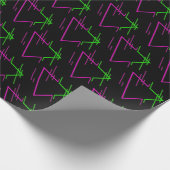 Retro Neon Geometric Muster Geschenkpapier (Ecke)