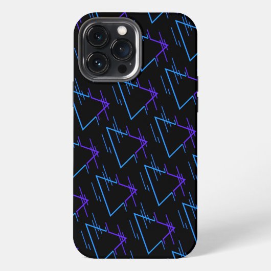 Retro Neon Geometric Muster iPhone Hülle (Rückseite)