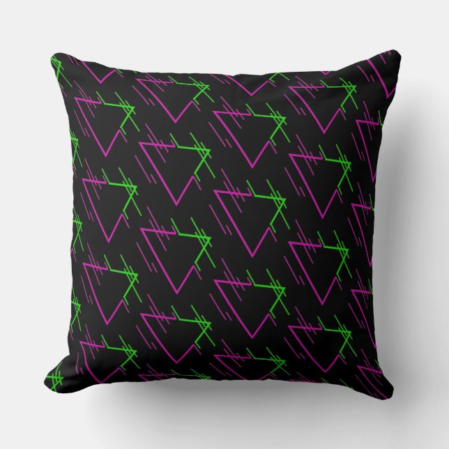 Retro Neon Geometric Muster Kissen (Vorderseite)