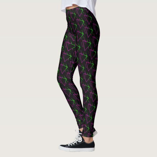 Retro Neon Geometric Muster Leggings (Links)