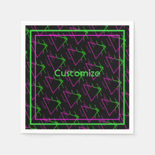 Retro Neon Geometric Muster Serviette