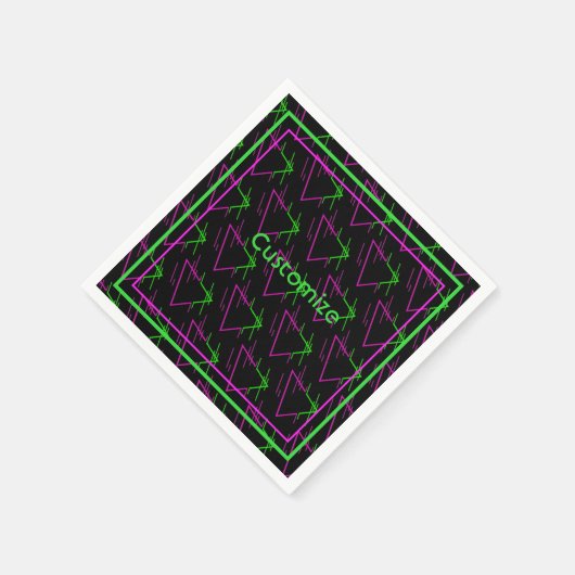 Retro Neon Geometric Muster Serviette (Ecke)