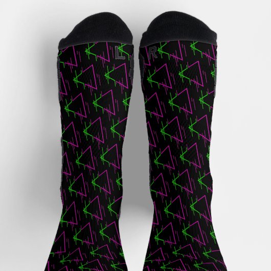 Retro Neon Geometric Muster Socken (Oben)