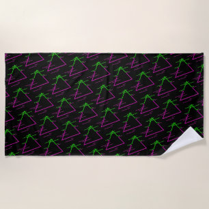 Retro Neon Geometric Muster Strandtuch