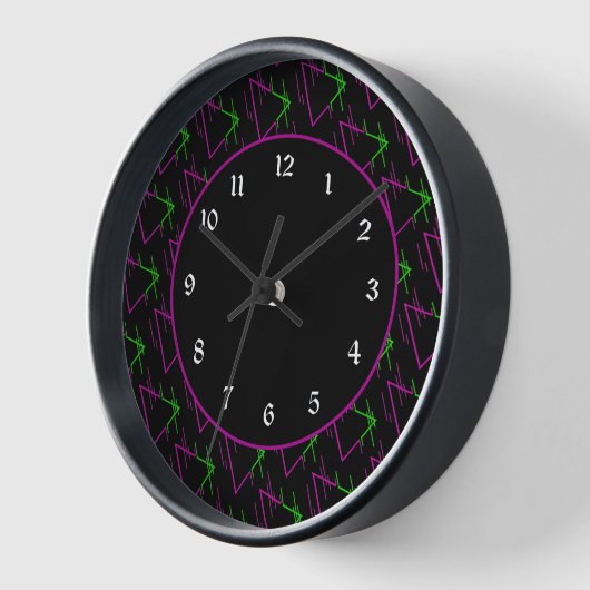Retro Neon Geometric Muster Uhr (Winkel)