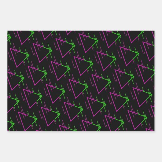 Retro Neon Geometric Pattern Collection Geschenkpapier Set (Vorderseite 2)