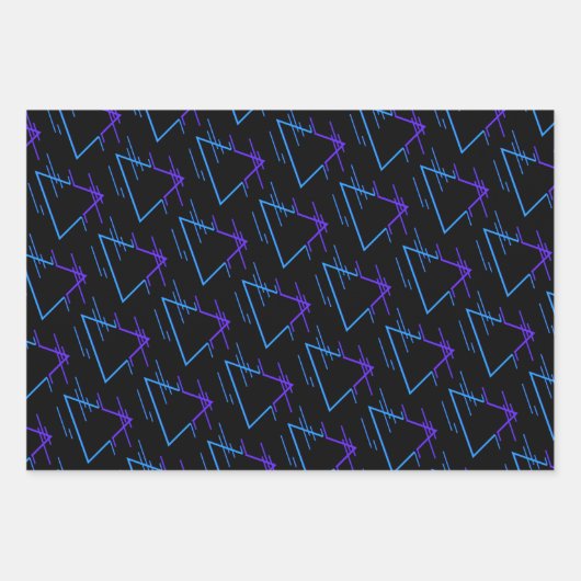 Retro Neon Geometric Pattern Collection Geschenkpapier Set (Vorderseite)