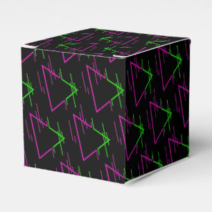 Retro Neon Geometric Pattern Cube Geschenkschachtel