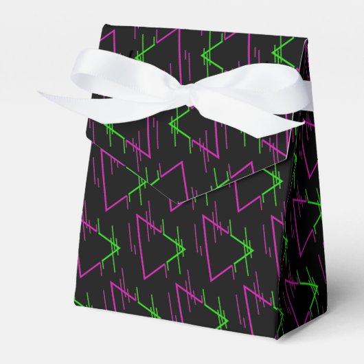 Retro Neon Geometric Pattern Zent Geschenkschachtel (Vorderseite)