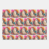 Retro Neon Ghost, Adorable Whimsical Ghost, Ghost, Geschenkpapier Set (Vorderseite)