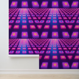 Retro Neon Glow Disco Dance Floor | Peel and Stick Tapete