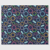 Retro Neon Glow in der dunklen Lichterkarosse Must Geschenkpapier (Flach)