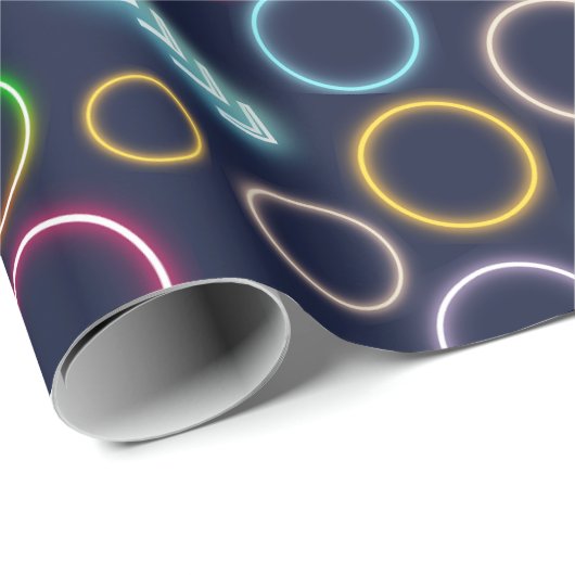 Retro Neon Glow in der dunklen Lichterkarosse Must Geschenkpapier (Rolleneckpunkt)