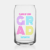 Retro Neon Grad Abschluss Dosenglas (Vorderseite)