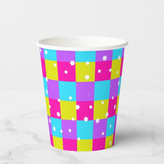 Retro Neon Graduation Party Pappbecher (Rückseite)