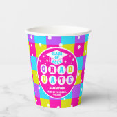 Retro Neon Graduation Party Pappbecher (Vorderseite)
