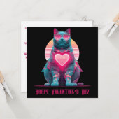 Retro Neon-Katze Valentinstag Karte (Vorderseite/Rückseite Beispiel)