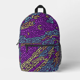 Retro-Neon-Labyrinth-Muster – Arcade-Ästhetik Bedruckter Rucksack
