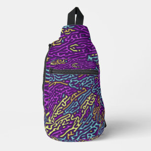 Retro-Neon-Labyrinth-Muster – Arcade-Ästhetik Crossbody Bag