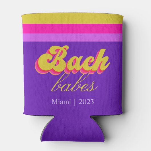 Retro Neon Lila Junggeselinnen-Abschied Dosenkühler (Rückseite)