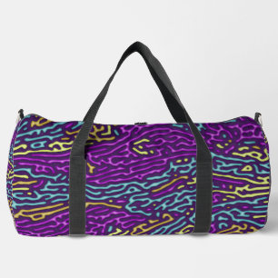 Retro Neon Maze Pattern - Arcade Ästhetik Duffle Bag