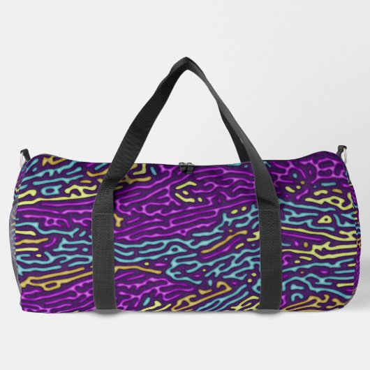 Retro Neon Maze Pattern - Arcade Ästhetik Duffle Bag (Rückseite)