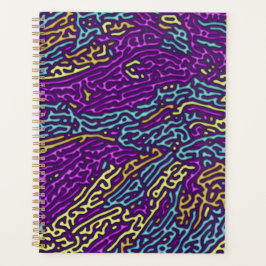 Retro Neon Maze Pattern - Arcade Ästhetik Planer