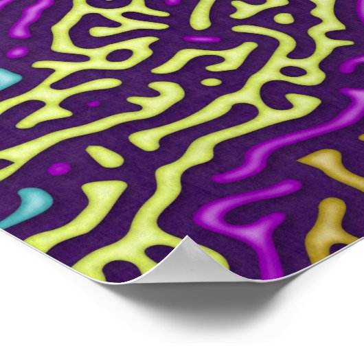 Retro Neon Maze Pattern - Arcade Ästhetik Poster (Ecke)