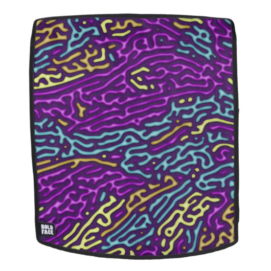 Retro Neon Maze Pattern - Arcade Ästhetik Rucksack (Abnehmbare Front)