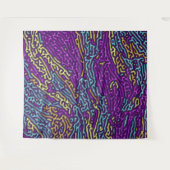 Retro Neon Maze Pattern - Arcade Ästhetik Wandteppich (Vorderseite (Horizontal))