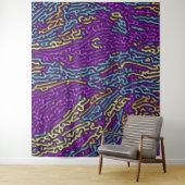 Retro Neon Maze Pattern - Arcade Ästhetik Wandteppich (Beispiel)