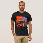 Retro Neon Motorcycle — Cafe Racer Men’s T-Shirt (Vorne ganz)