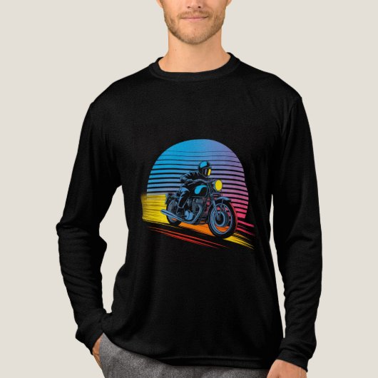 Retro Neon Motorcycle — Cafe Racer Men’s Tri-Blend Shirt (Vorderseite)