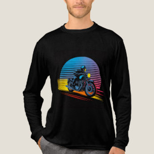 Retro-Neon-Motorrad — Cafe Racer Herren Tri-Blend Shirt