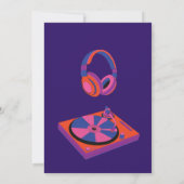 Retro Neon Music Electro Geburtstag Einladung (Rückseite)