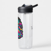 Retro-Neon-Pilze und Blume Trinkflasche (Links)