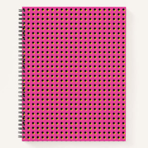 Retro Neon Pink Dots Pattern der 80er/90er Jahre Notizblock