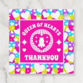 Retro Neon Queen of Hearts Geburtstag Geschenkanhänger (Rückseite)