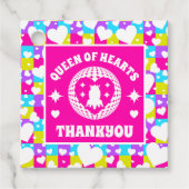 Retro Neon Queen of Hearts Geburtstag Geschenkanhänger (Vorderseite)