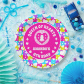 Retro Neon Queen of Hearts Geburtstag Pappteller (Party)