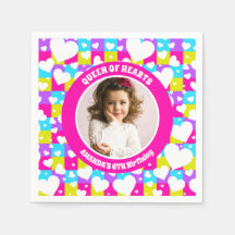 Retro Neon Queen of Hearts Geburtstagsparty Foto