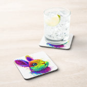 Retro Neon Rabbit Animal | Kaninchen-Untersetzer-S Getränkeuntersetzer (Rechte Seite)