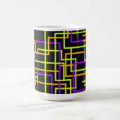 Retro-Neon-Raster Kaffeetasse (Mittel)