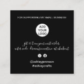 Retro Neon rosa Schilderreihenfolge danke schwarz Quadratische Visitenkarte (Rückseite)