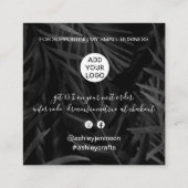 Retro Neon rosa Schilderreihenfolge danke schwarz  Quadratische Visitenkarte (Rückseite)