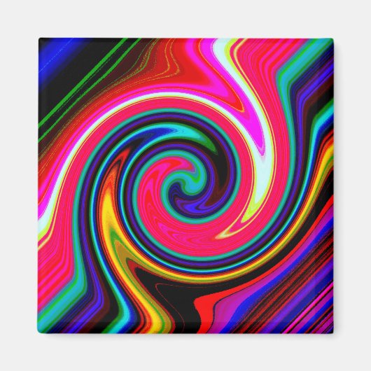 Retro Neon Rot drehen Magnet (Vorne)