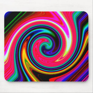 Retro Neon Rot drehen Mousepad