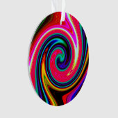 Retro Neon Rot drehen Ornament (Vorderseite)