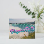 Retro Neon Script Niagara Falls Wasserfall Postcar Postkarte (Stehend Vorderseite)