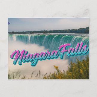 Retro Neon Script Niagara Falls Wasserfall Postcar Postkarte